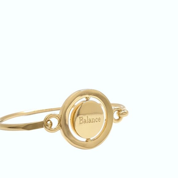 Carolee Pink Rhinestone Gold Tone Double Sided Charm Bangle Bracelet - Picture 2 of 6